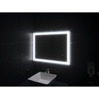 Зеркало в ванную комнату с подсветкой светодиодной лентой Бологна