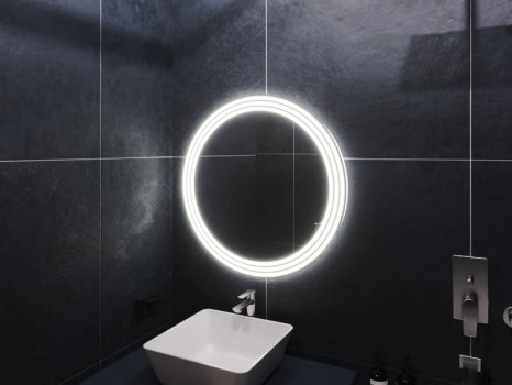 Зеркало в ванную комнату с подсветкой светодиодной лентой Латина Экстра