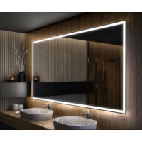 Зеркало в ванную комнату с подсветкой светодиодной лентой Люмиро