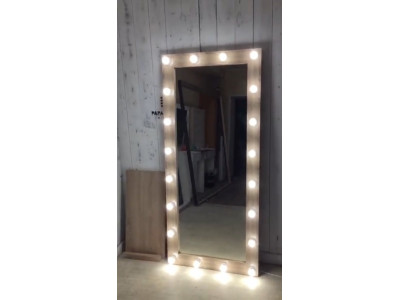 Выполненная работа: гримерное зеркало 180х80 с подсветкой по контуру 20 ламп (г. Самара)